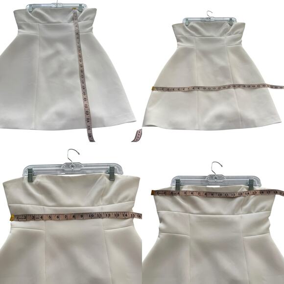 NWT Babyboo Asha Mini Dress Ivory Strapless Bubble Bride Bridal Structured XL - Picture 3 of 14